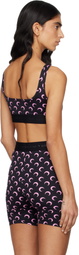 Marine Serre Black Recycled Moon Jersey Sport Bra