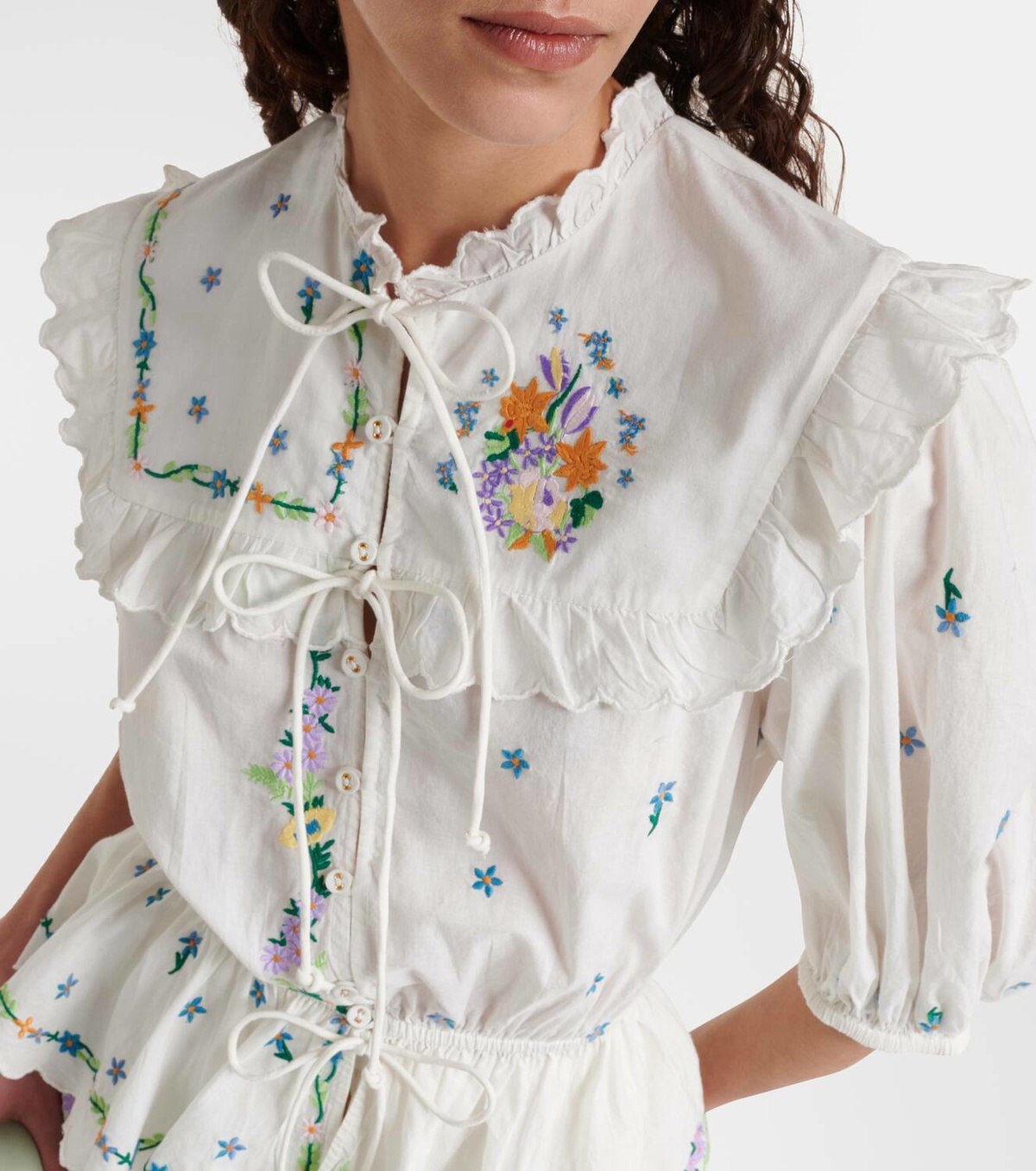 Alémais Willa embroidered cotton blouse ALÉMAIS