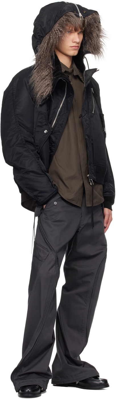 NVRFRGT Gray Twisted Cargo Pants