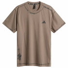 Adidas x Song for the Mute Running T-Shirt in Trace Brown