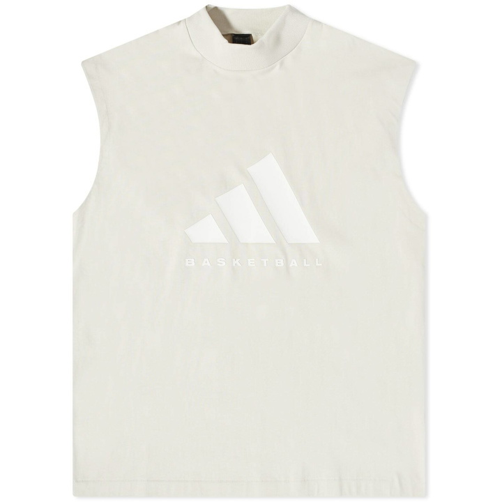Photo: Adidas Men's Basketball Sleeveless Logo T-Shirt in Alumina