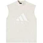 Adidas Men's Basketball Sleeveless Logo T-Shirt in Alumina
