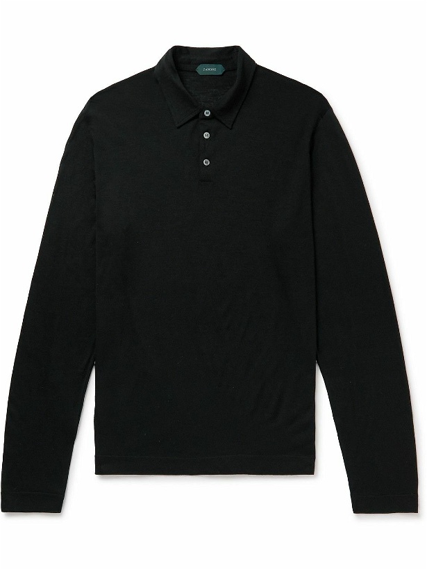 Photo: Incotex - Wool Polo Shirt - Black
