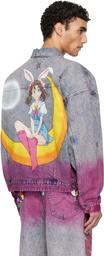 doublet Blue & Pink Anime Denim Jacket
