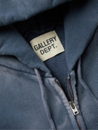 Gallery Dept. - Logo-Print Tie-Dyed Cotton-Jersey Zip-Up Hoodie - Blue