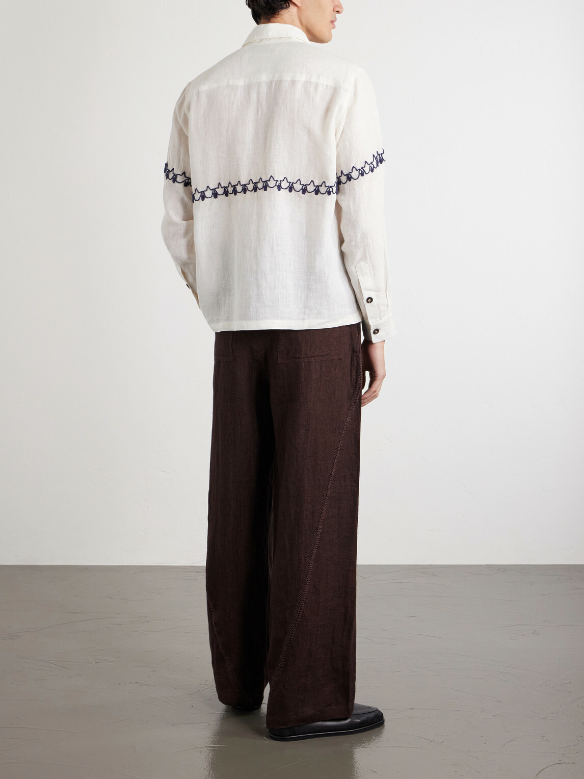 Kartik Research - Embroidered Linen Shirt - Neutrals