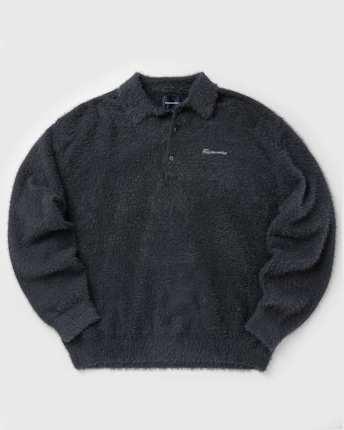Thisisneverthat SCT-Logo Shaggy Knit Polo Grey Men
