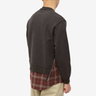 Undercoverism Men's Check Detail Crew Sweat in Charcoal