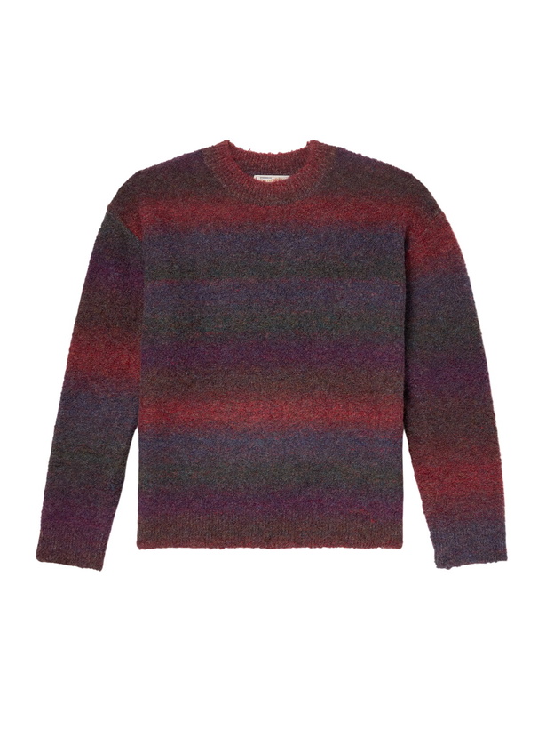 Photo: FrizmWORKS - Striped Bouclé Sweater - Purple