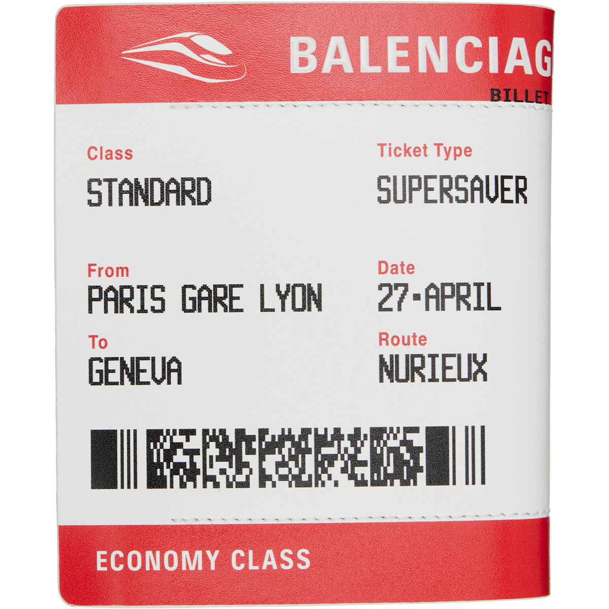 Balenciaga White & Red Passport Boarding Wallet
