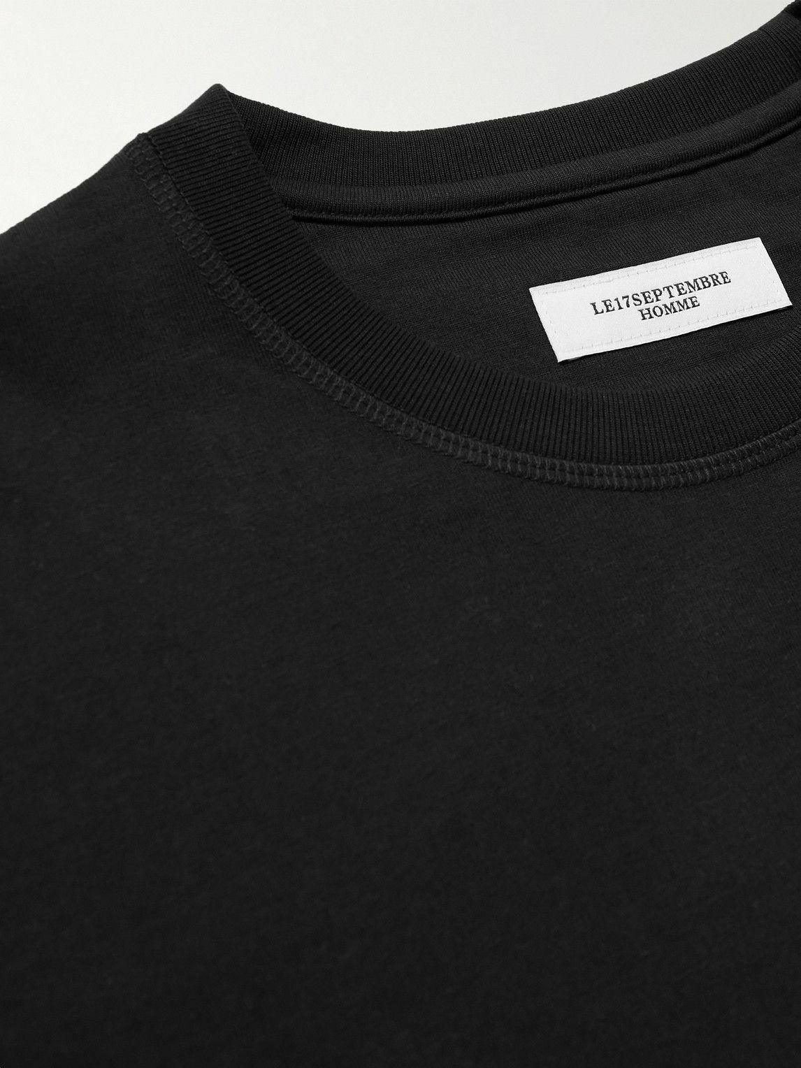 LE 17 SEPTEMBRE - Logo-Appliquéd Cotton-Jersey T-Shirt - Black