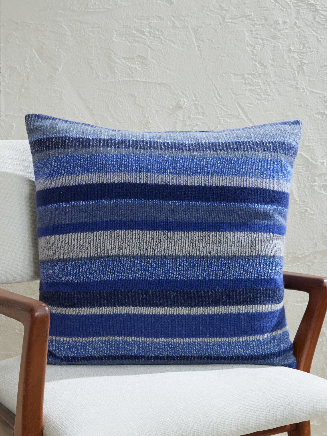 The Elder Statesman - Striped Knitted Cashmere Pillow