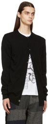 Comme des Garçons Shirt Black Knit Lambswool Crewneck Cardigan