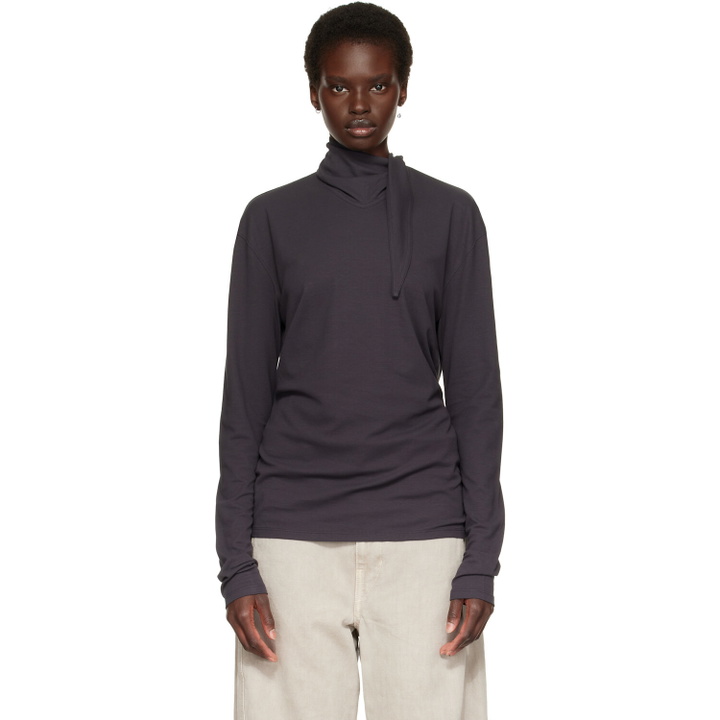Photo: LEMAIRE Gray Long-Sleeve Scarf T-shirt