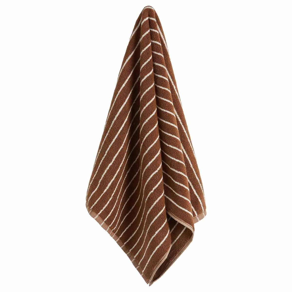 Tekla Fabrics Organic Terry Hand Towel in Rust Stripes 