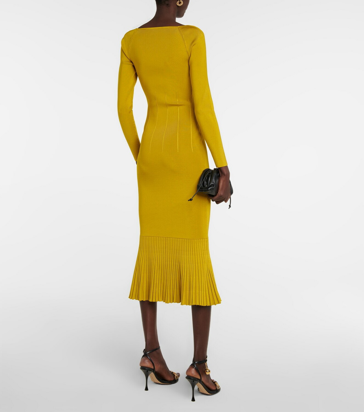 Galvan Atalanta ribbed-knit midi dress Galvan
