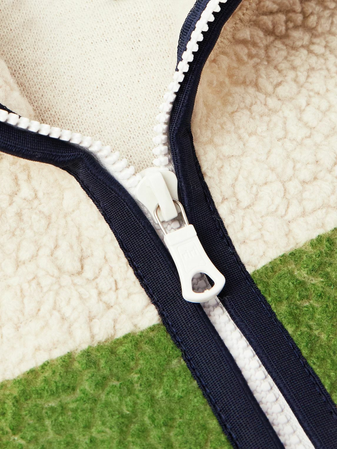 Drake's - Striped Wool-Blend Fleece Gilet - Neutrals