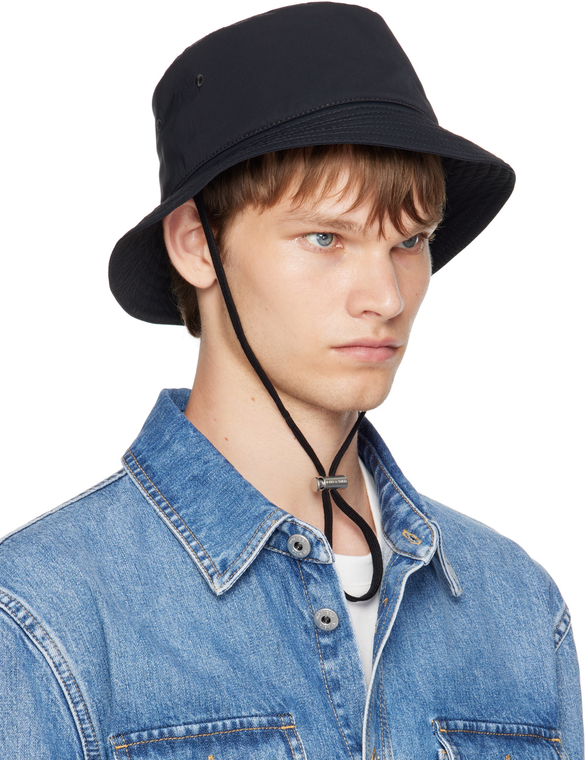 Bottega Veneta Black Tech Nylon Bucket Hat