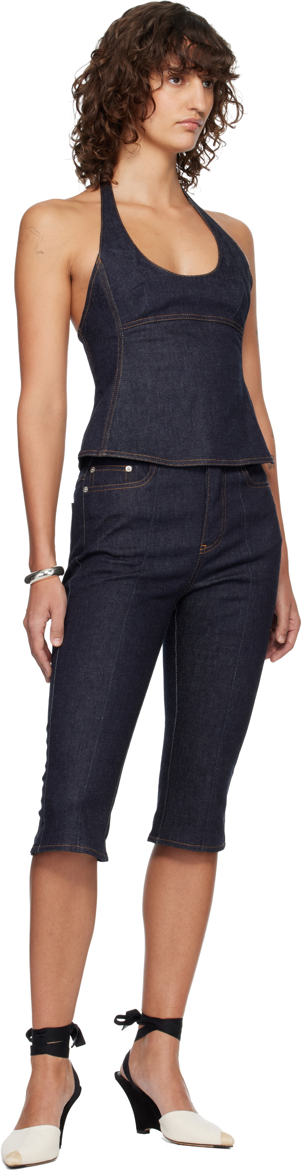 JACQUEMUS Navy 'The Lavoir de-Nîmes denim' Top