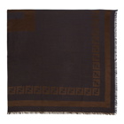 Fendi Blue and Brown Double FF Logo Scarf