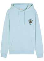 DRÔLE DE Monsieur Nfpm Floral-embroidered Hooded Cotton Sweatshirt Light Blue