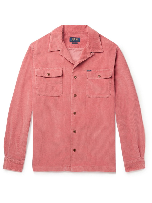 Photo: Polo Ralph Lauren - Convertible-Collar Cotton-Corduroy Overshirt - Pink