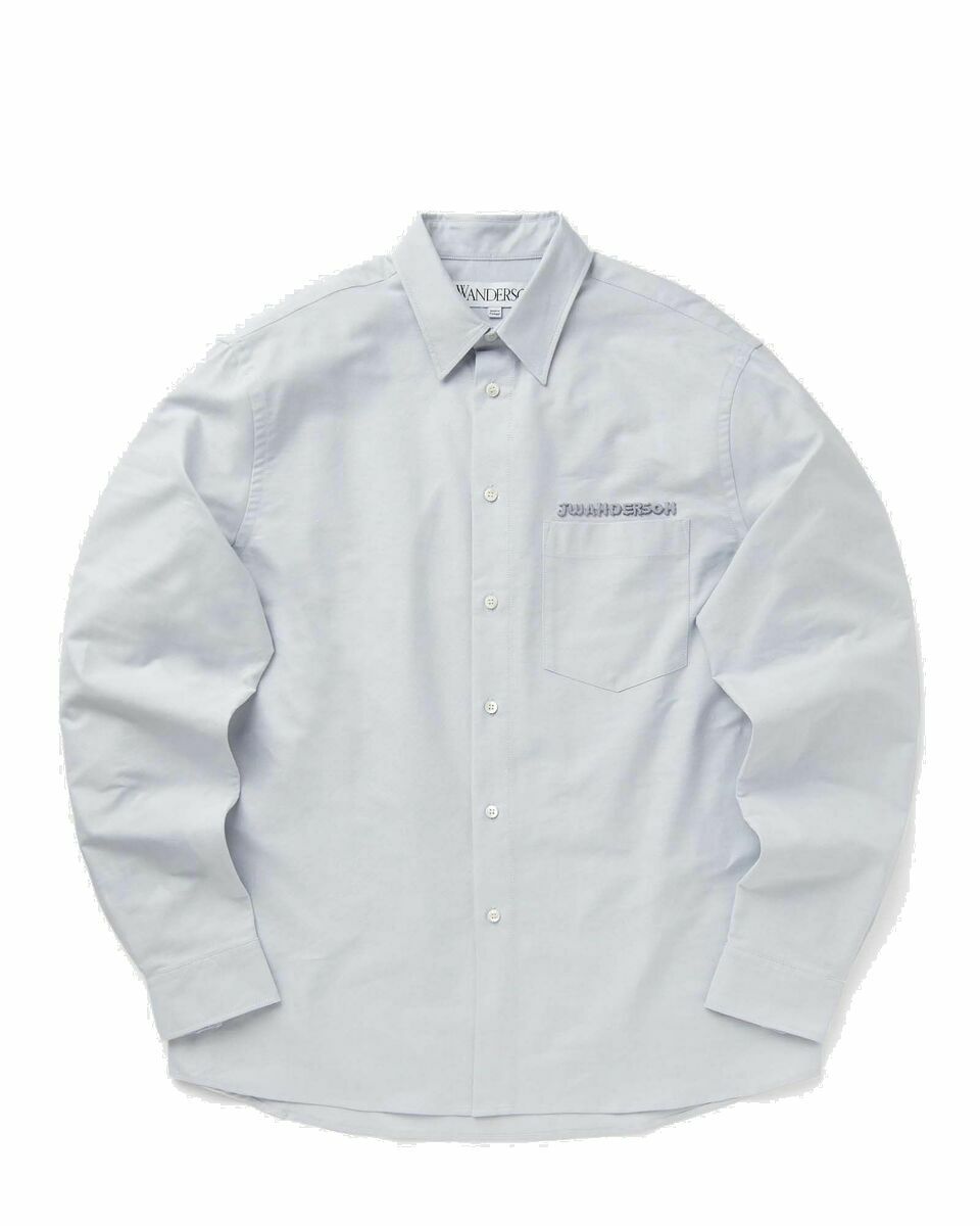 Photo: Jw Anderson Classic Fit Logo Pocket Shirt Grey - Mens - Longsleeves