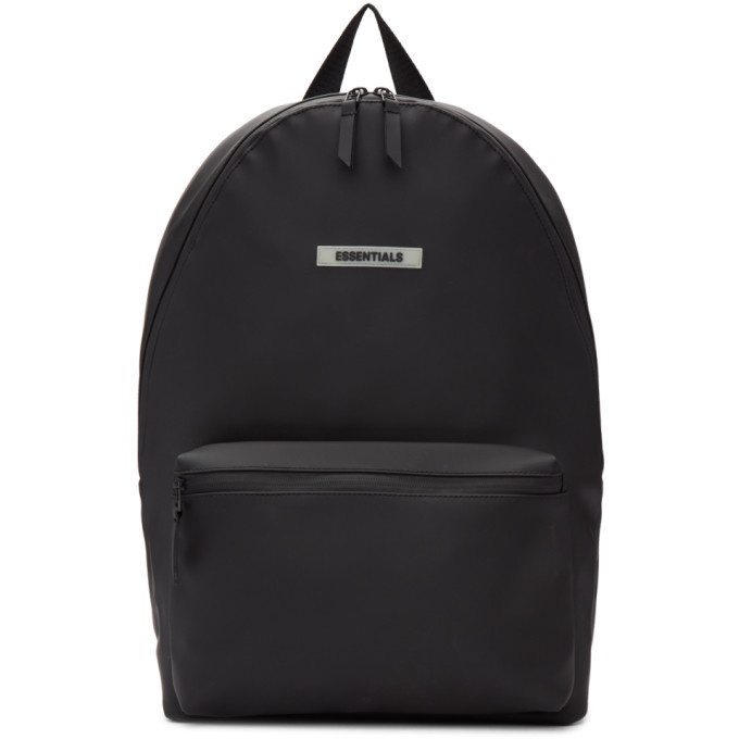 Photo: Essentials Black Coated Logo Backpack