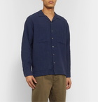 Pilgrim Surf Supply - Vincent Camp-Collar Textured-Linen Shirt - Blue