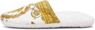 Versace White 'I Heart Baroque' Slippers