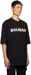 Balmain Black Rhinestone T-Shirt