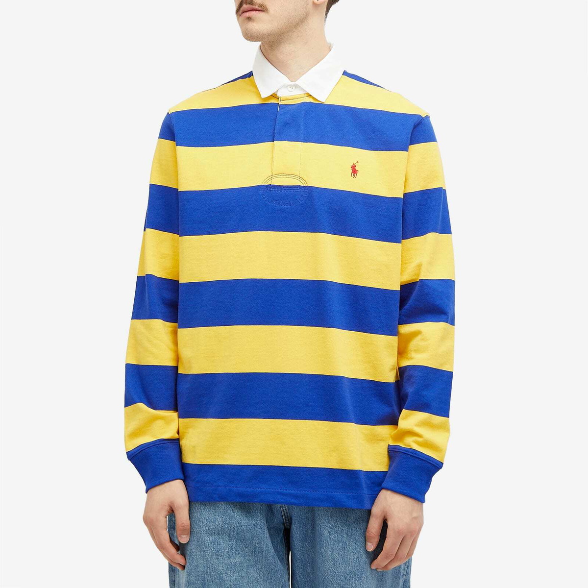 Polo Ralph Lauren Men's Stripe Rugby Shirt in Arctic Yellow