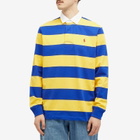 Polo Ralph Lauren Men's Stripe Rugby Shirt in Arctic Yellow/Classic Azure