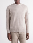 Stone Island - STONE ISLAND GHOST Ribbed Wool Cashmere Sweater - Neutrals
