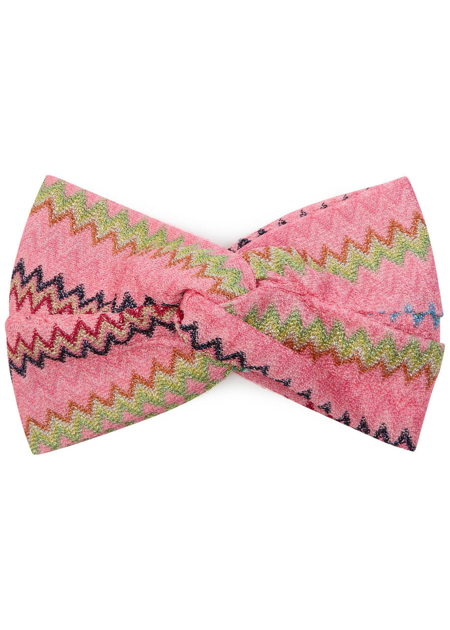 Missoni Metallic Zigzag-intarsia Knitted Headband - Pink - One Size