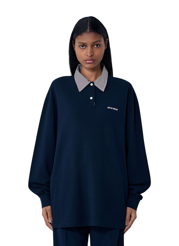 Photo: Miu Miu Collared Long Sleeve Polo Shirt
