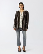 Pinko Swirl Print Twill Shirt Cream/Black