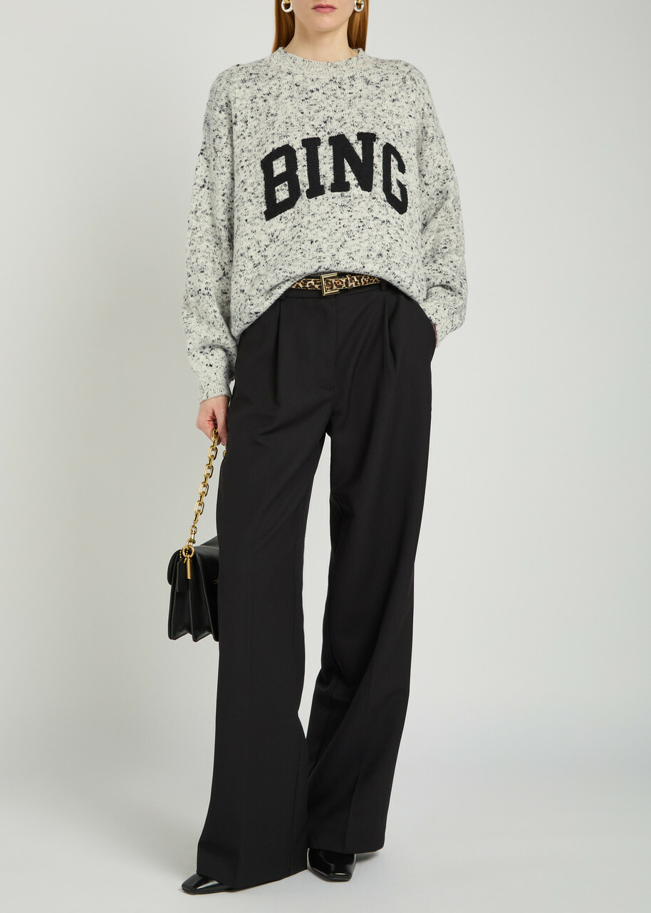 Anine Bing Sydney Logo-appliquéd Knit Jumper Multicoloured
