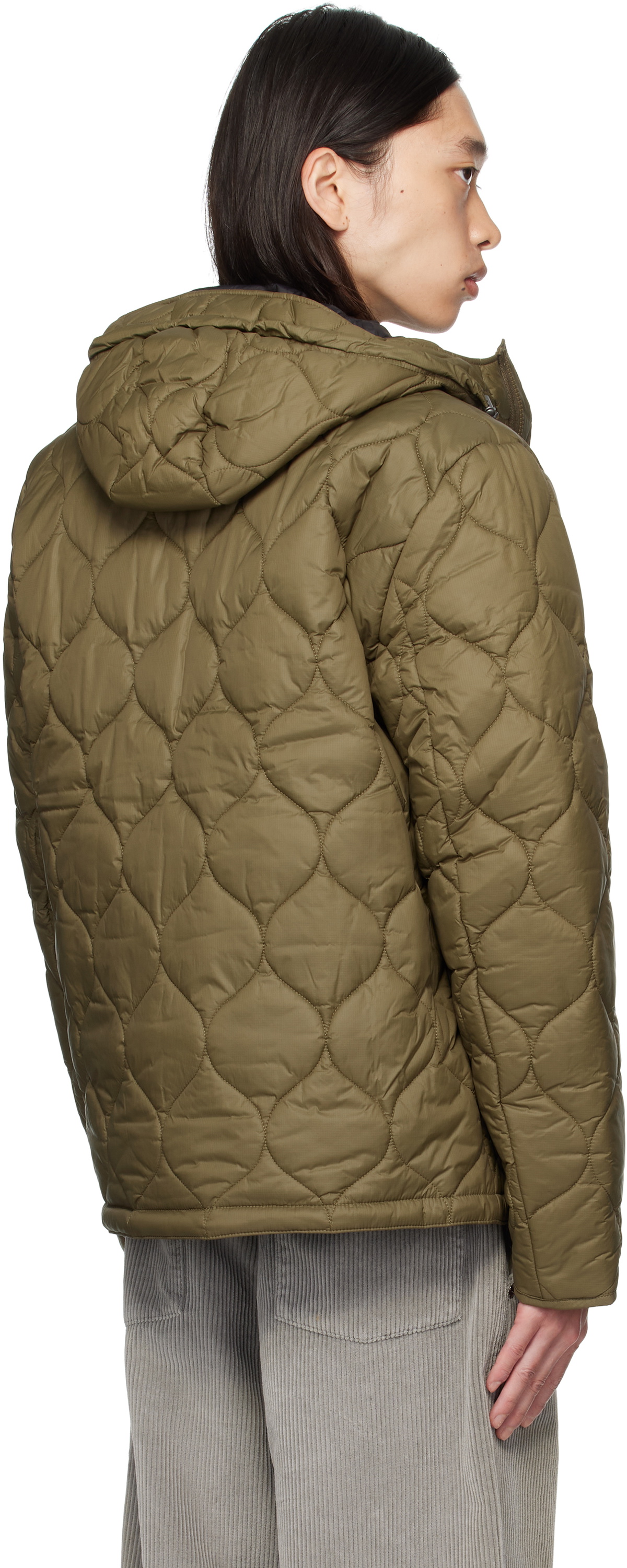 Barbour Khaki Re-Engineered Hooded Spey Quilted Jacket