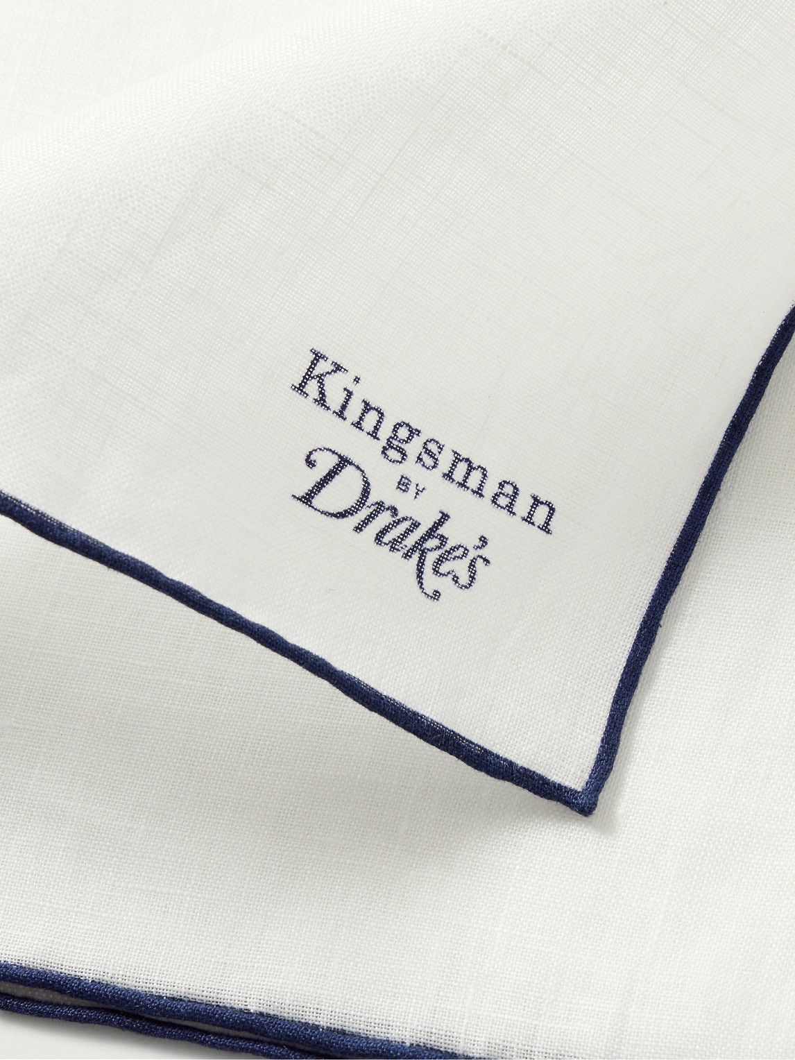 Kingsman - Drake's Logo-Print Linen Pocket Square