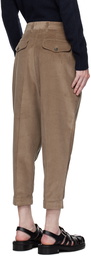 AMI Paris Khaki Carrot Oversized Trousers.