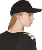 Valentino Garavani Black Wool VLogo Baseball Cap