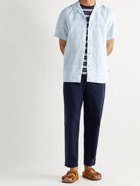 NN07 - Miyagi Camp-Collar Linen Shirt - Blue