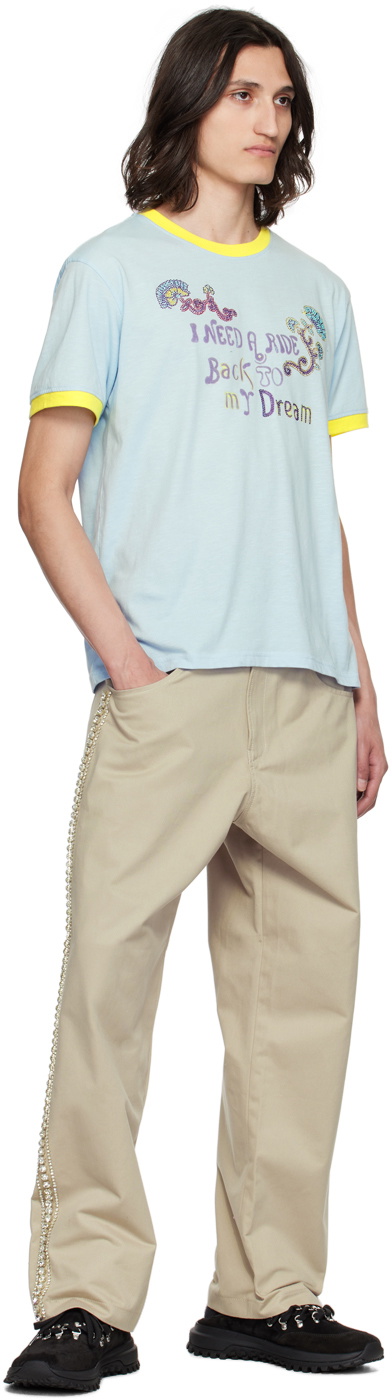 BLUEMARBLE Beige Embroidered Trousers