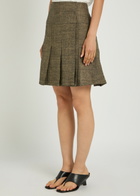 Our Legacy Girdle Pleated Linen and Silk-blend Mini Skirt Brown