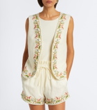 Xu Zhi Embroidered silk and linen vest