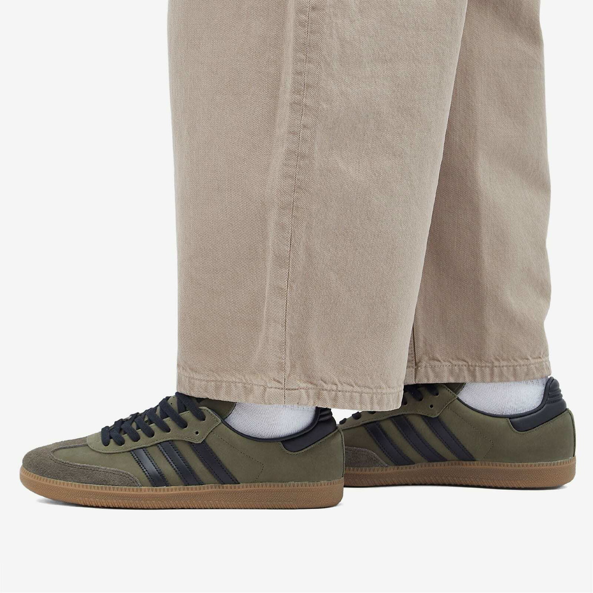 adidas gazelle silver green womens adidas Samba Xlg Shoes - Unisex - Shadow Green / Chalk White / Gum main image 0