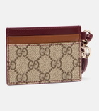Gucci GG Canvas leather-trimmed card holder