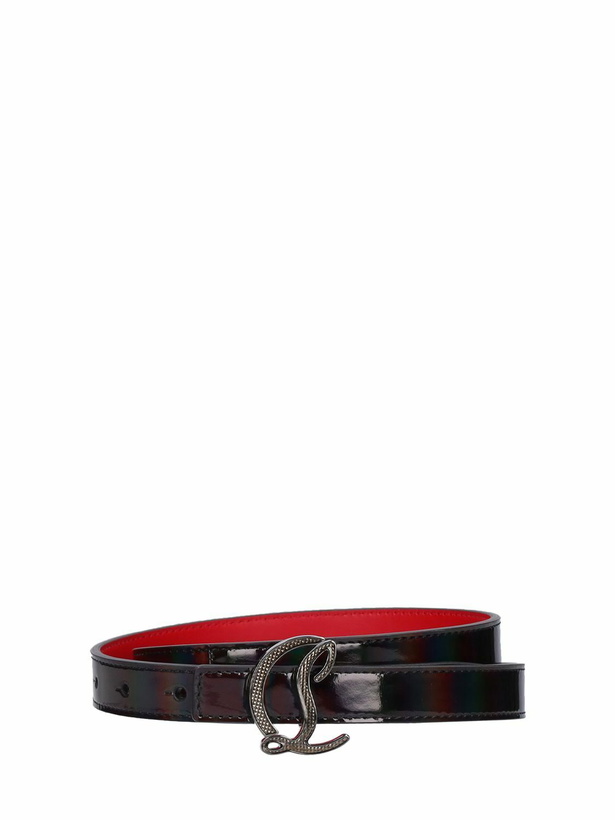 Photo: CHRISTIAN LOUBOUTIN - 20mm Cl Psychic Logo Patent Belt