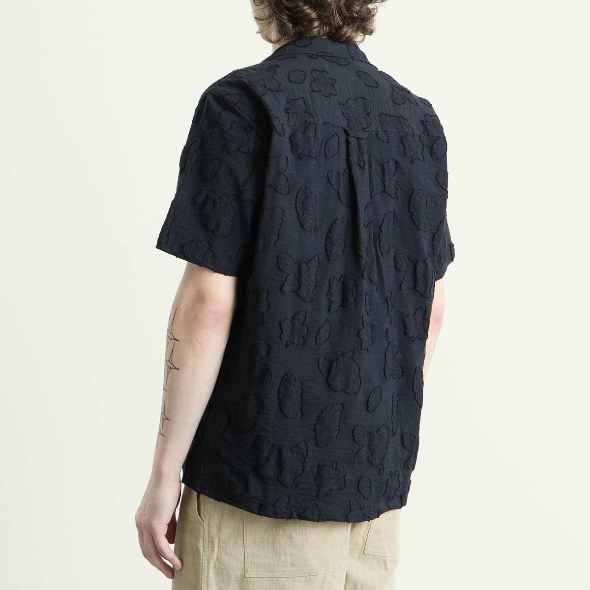 Foret Men's Peer Jacquard Shirt in Navy